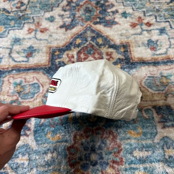 Vintage 80s Marine Construction Leather Baseball Cap - Picture 2 of 8